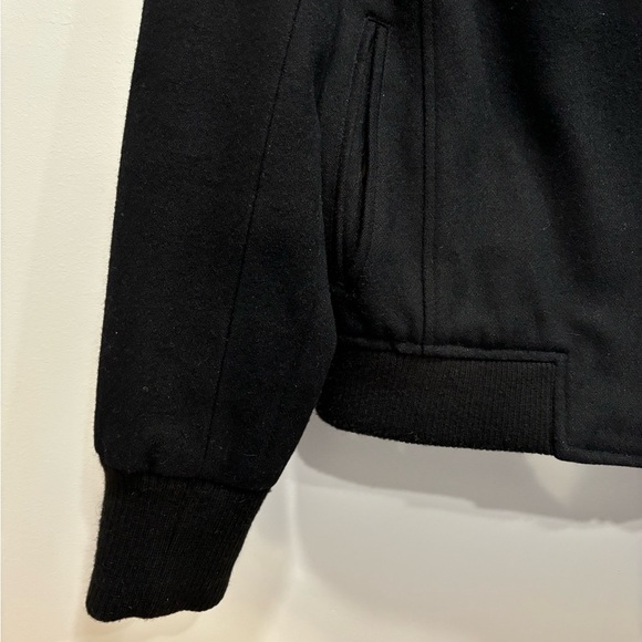 Black wool blend HONEE bomber jacket. - Picture 7 of 14